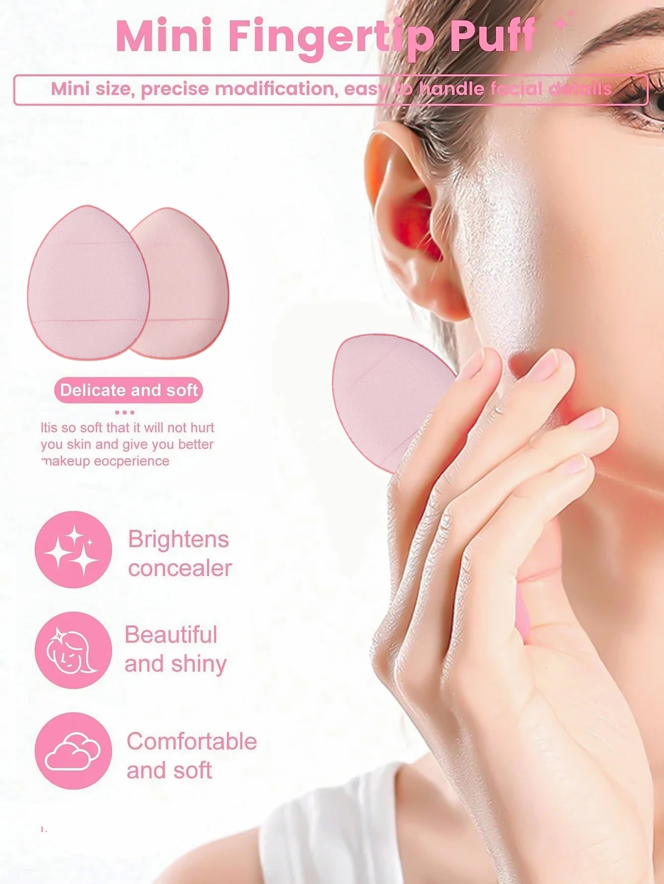 16-piece makeup tool set, including blackhead scraper, bow headband, wrist guard, powder puff, beauty egg, etc. Makeup tools