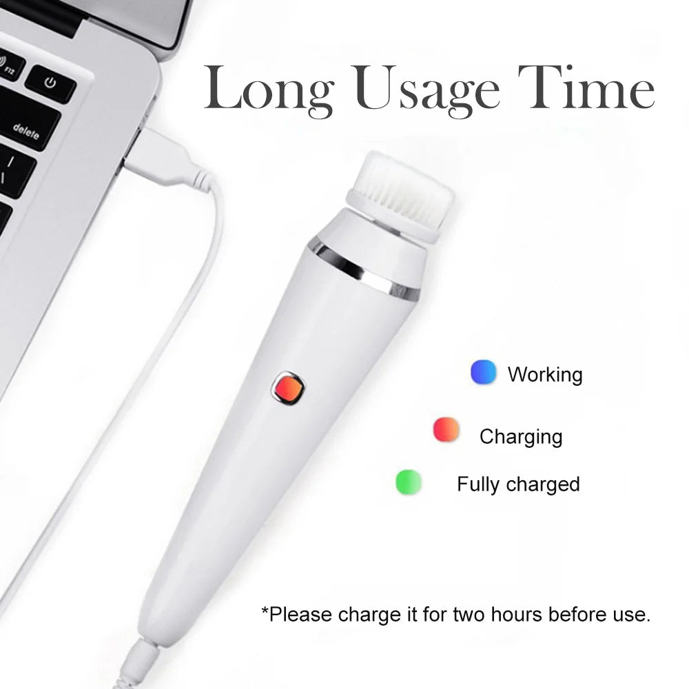 4 in 1 Electric Facial Cleansing Brush Face Cleaner Personal Care Acne Facial Massager Skin Tightening Machine Beauty Care Tools