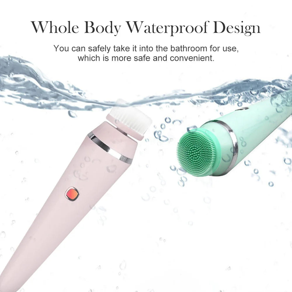 4 in 1 Electric Facial Cleansing Brush Face Cleaner Personal Care Acne Facial Massager Skin Tightening Machine Beauty Care Tools