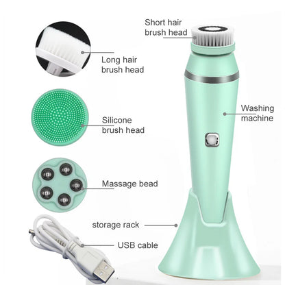 4 in 1 Electric Facial Cleansing Brush Face Cleaner Personal Care Acne Facial Massager Skin Tightening Machine Beauty Care Tools