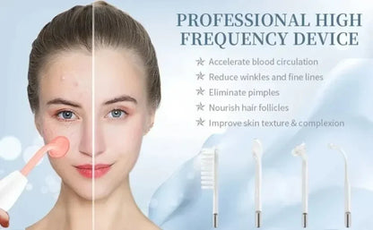 4in1 Facial Beauty Machine High Frequency Electrotherapy Wand Neon Argon Wands Remove wrinkles Rejuvenation Tightening Skin Care
