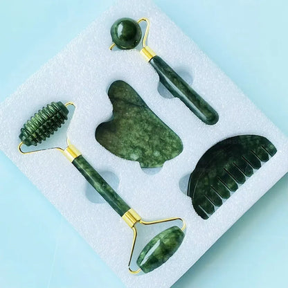 Guasha Natural Stone Massage Face Jade Roller Gua Sha Massage Tool Set for Spa Body Visage Rouleau De Massage Rouleau Visage