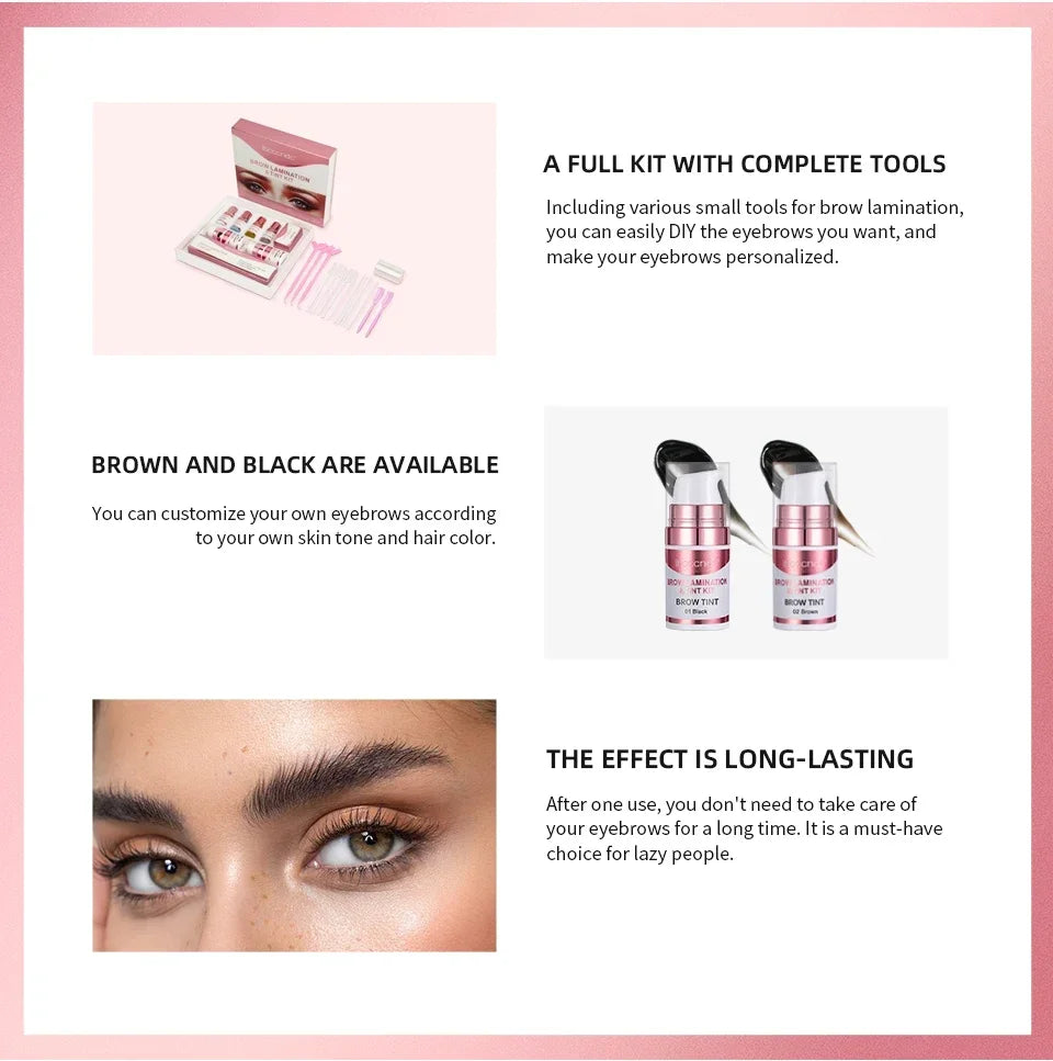 Semi-permanent Brow or Lash Lift And Tint Kit Professional Brow Lamination Eyelash Lifting Perming Lashes Home Use Dye Brow Tool