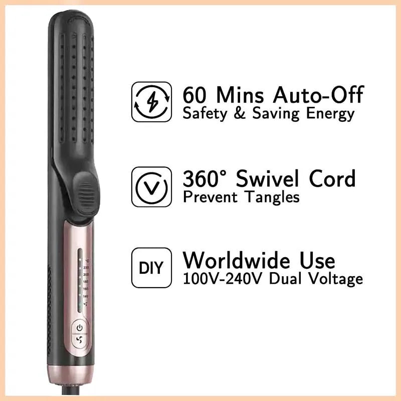 2 In 1 Ceramic Cool Airflow Hair Styler Portable Hair Straightener And Curler 3D Floating Plate Cool Air Styler Flat Iron