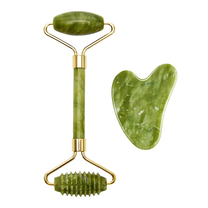 Guasha Natural Stone Massage Face Jade Roller Gua Sha Massage Tool Set for Spa Body Visage Rouleau De Massage Rouleau Visage