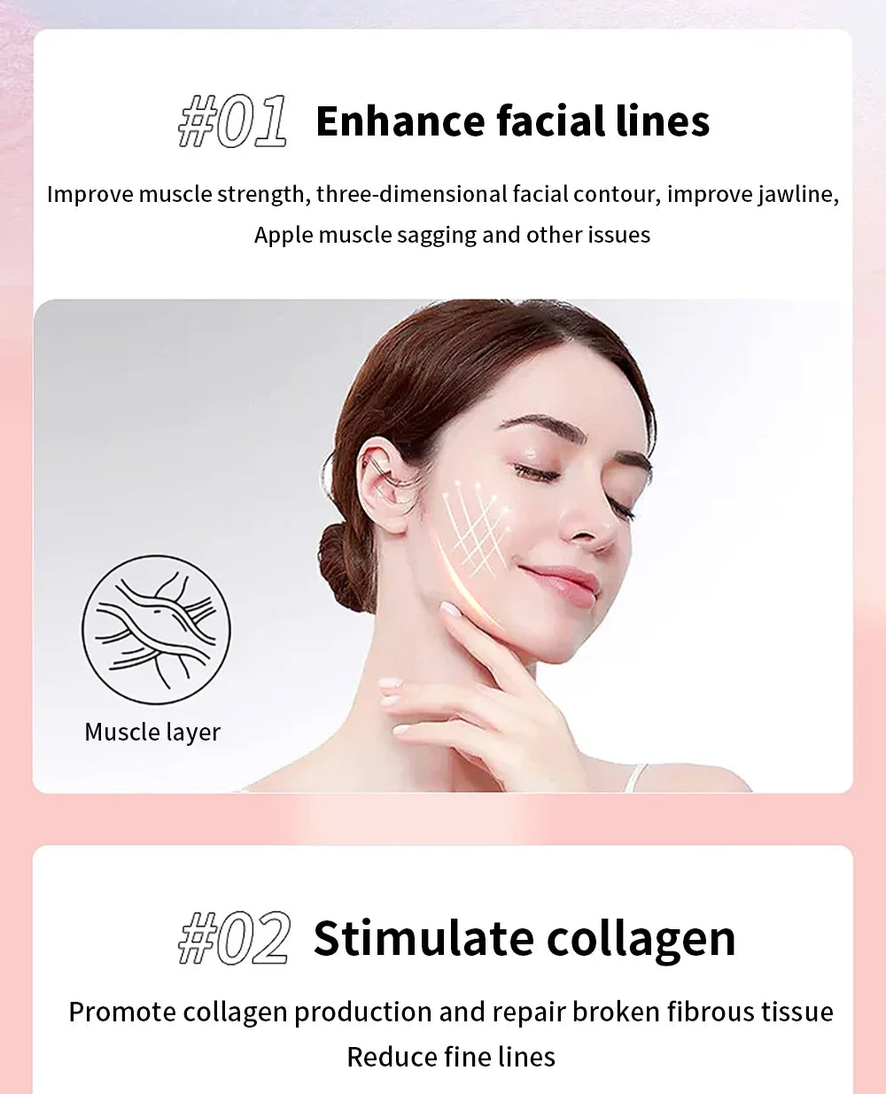 NEW Micro Current Beauty Device Mini Portable Face Lifting Roller Slimming Massager EMS Delicate Contour Firming Facial Care