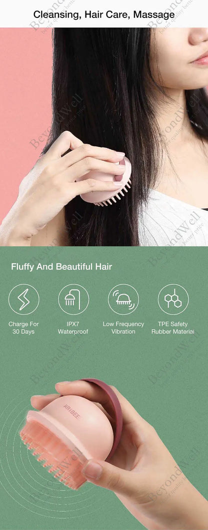Head Massage Waterproof Electric Shampoo Brush Scalp Massager Dry Massage Brush Vibrate Comb Cleaner Hairdress Tool Hair Brush