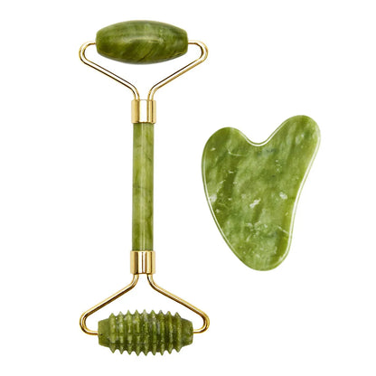 Guasha Natural Stone Massage Face Jade Roller Gua Sha Massage Tool Set for Spa Body Visage Rouleau De Massage Rouleau Visage