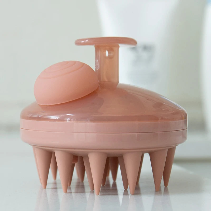 Scalp Brush Massager Sculp Scrubber Brush Wheat Straw Biodegradable Silicone Shampoo Brush Hair Scalp Massager For Hair Growth