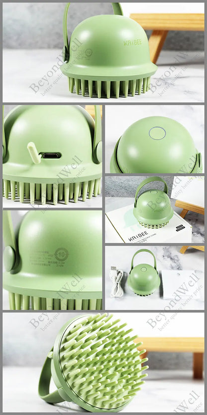 Head Massage Waterproof Electric Shampoo Brush Scalp Massager Dry Massage Brush Vibrate Comb Cleaner Hairdress Tool Hair Brush
