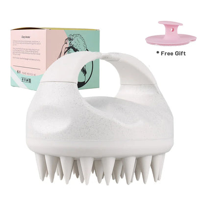 Scalp Brush Massager Sculp Scrubber Brush Wheat Straw Biodegradable Silicone Shampoo Brush Hair Scalp Massager For Hair Growth