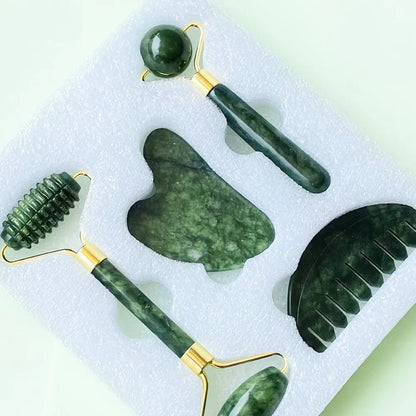 Guasha Natural Stone Massage Face Jade Roller Gua Sha Massage Tool Set for Spa Body Visage Rouleau De Massage Rouleau Visage
