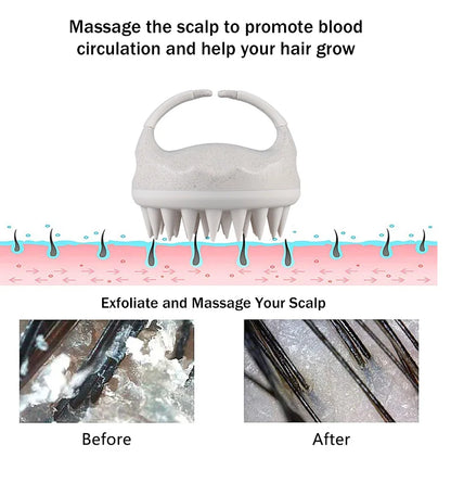 Scalp Brush Massager Sculp Scrubber Brush Wheat Straw Biodegradable Silicone Shampoo Brush Hair Scalp Massager For Hair Growth