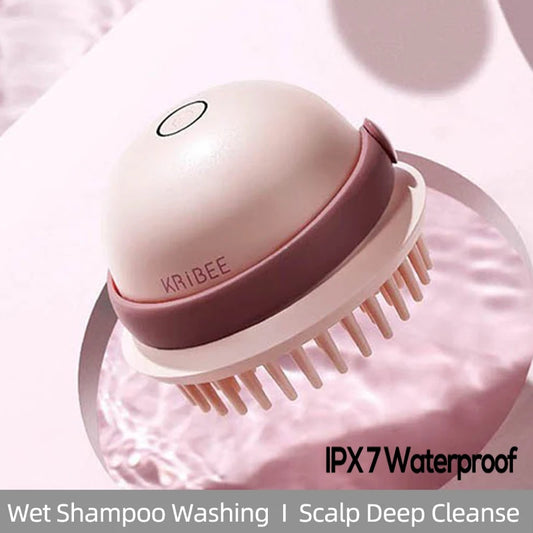 Head Massage Waterproof Electric Shampoo Brush Scalp Massager Dry Massage Brush Vibrate Comb Cleaner Hairdress Tool Hair Brush