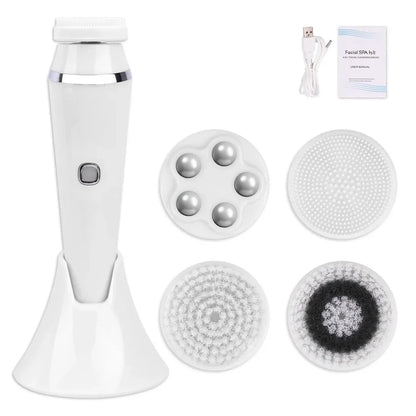 4 in 1 Electric Facial Cleansing Brush Face Cleaner Personal Care Acne Facial Massager Skin Tightening Machine Beauty Care Tools