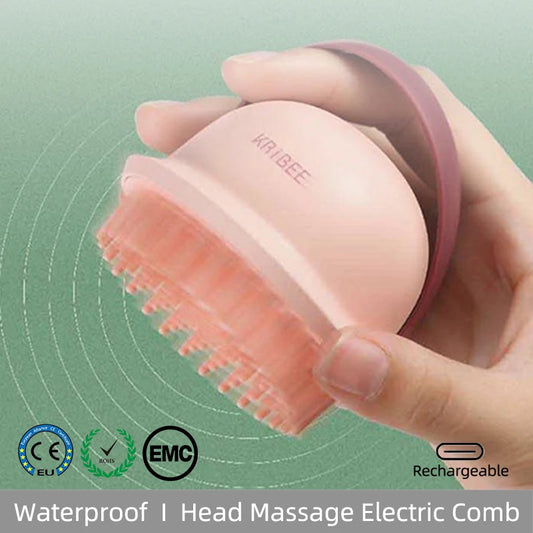 Head Massage Waterproof Electric Shampoo Brush Scalp Massager Dry Massage Brush Vibrate Comb Cleaner Hairdress Tool Hair Brush