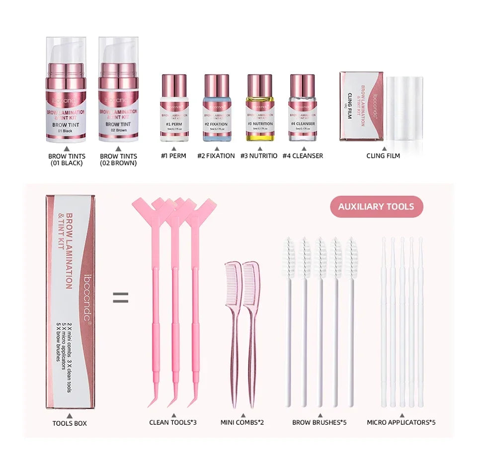 Semi-permanent Brow or Lash Lift And Tint Kit Professional Brow Lamination Eyelash Lifting Perming Lashes Home Use Dye Brow Tool
