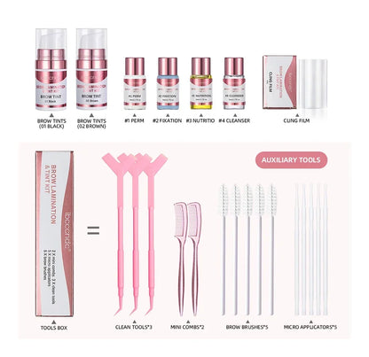 Semi-permanent Brow or Lash Lift And Tint Kit Professional Brow Lamination Eyelash Lifting Perming Lashes Home Use Dye Brow Tool