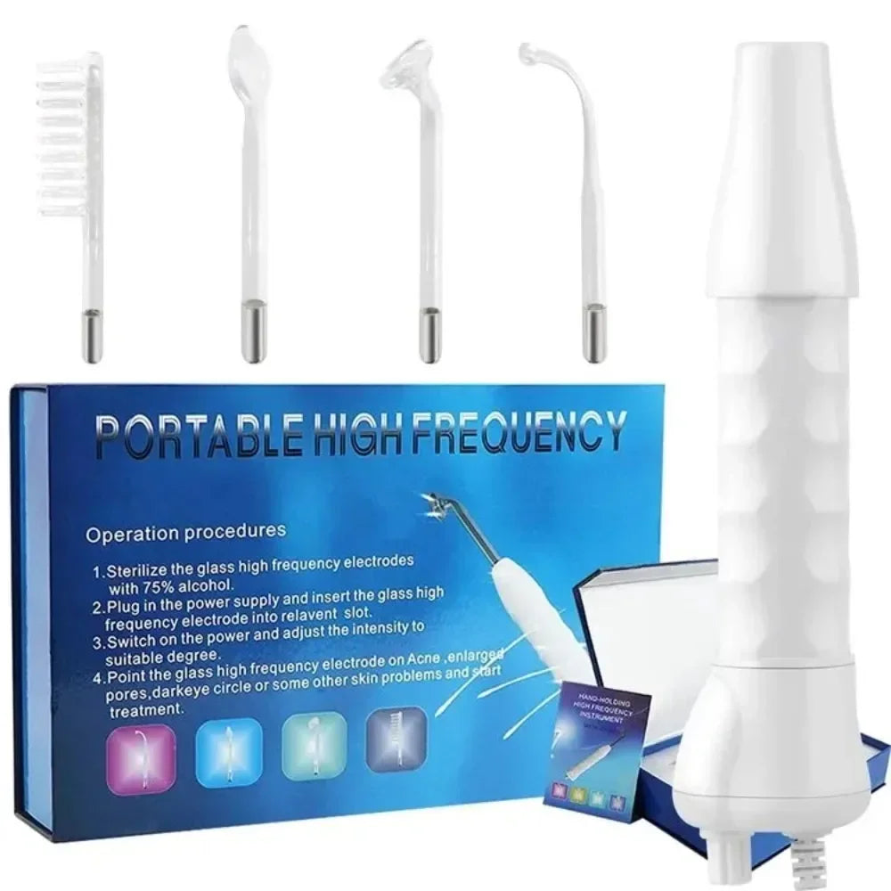 4in1 Facial Beauty Machine High Frequency Electrotherapy Wand Neon Argon Wands Remove wrinkles Rejuvenation Tightening Skin Care