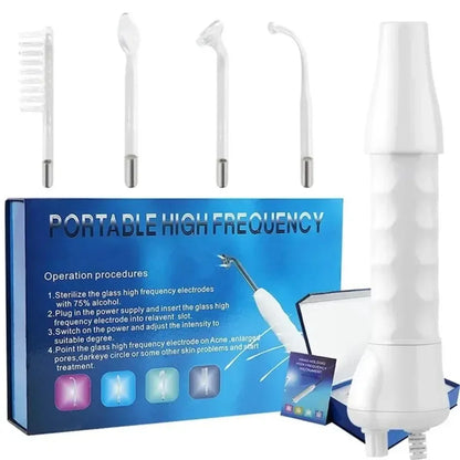 4in1 Facial Beauty Machine High Frequency Electrotherapy Wand Neon Argon Wands Remove wrinkles Rejuvenation Tightening Skin Care