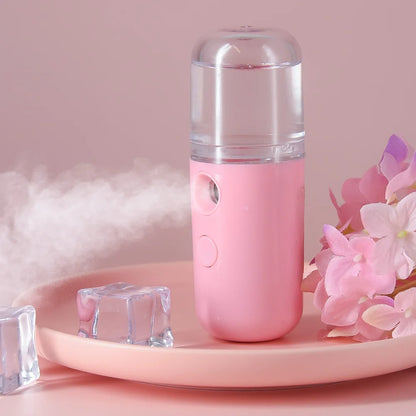 Portable Rechargeable Small Facial Steamer 30ml Mini Humidifier Home Wireless Nano Personal Face Hydrat Sprayer Cool Mist Maker