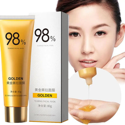 80g Gold Peel Mask Deep Cleansing Tightens Facial Mask Lightens Blackheads Cleanses Pores Tightens Cleans Deep Nose Pores