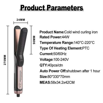 2 In 1 Ceramic Cool Airflow Hair Styler Portable Hair Straightener And Curler 3D Floating Plate Cool Air Styler Flat Iron