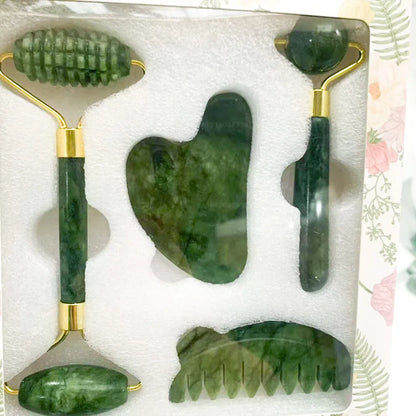 Guasha Natural Stone Massage Face Jade Roller Gua Sha Massage Tool Set for Spa Body Visage Rouleau De Massage Rouleau Visage