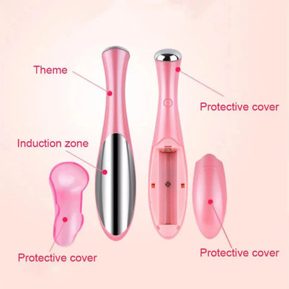 Electric Eye Massage Pen Small and Portable Beauty Facial and Eye Care Dry Battery Power Supply Lightweight and Portable
