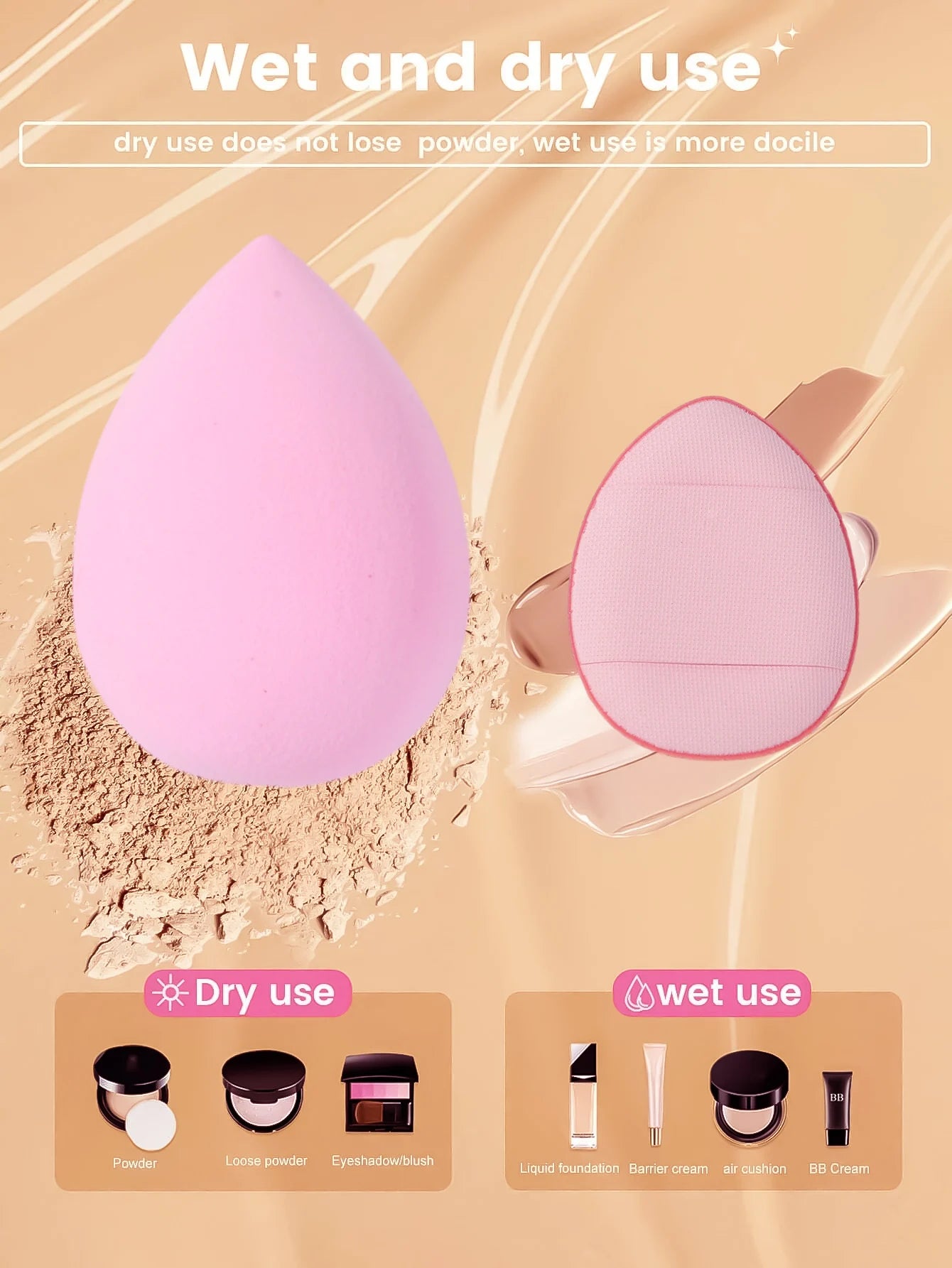 16-piece makeup tool set, including blackhead scraper, bow headband, wrist guard, powder puff, beauty egg, etc. Makeup tools