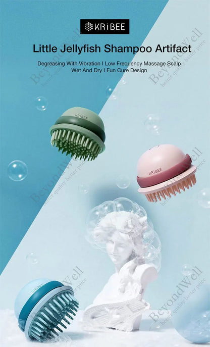 Head Massage Waterproof Electric Shampoo Brush Scalp Massager Dry Massage Brush Vibrate Comb Cleaner Hairdress Tool Hair Brush