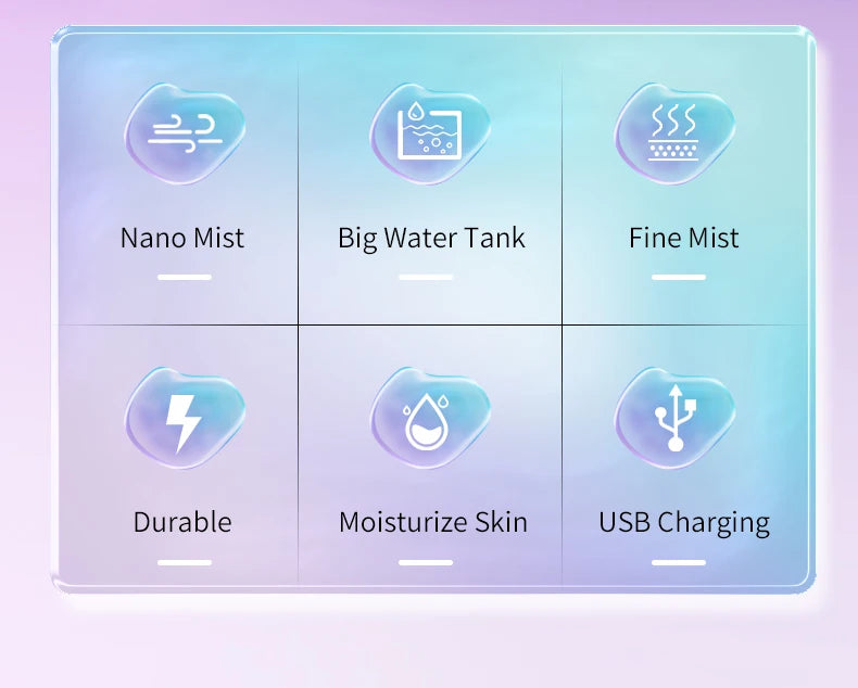 Portable Rechargeable Small Facial Steamer 30ml Mini Humidifier Home Wireless Nano Personal Face Hydrat Sprayer Cool Mist Maker
