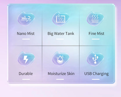 Portable Rechargeable Small Facial Steamer 30ml Mini Humidifier Home Wireless Nano Personal Face Hydrat Sprayer Cool Mist Maker