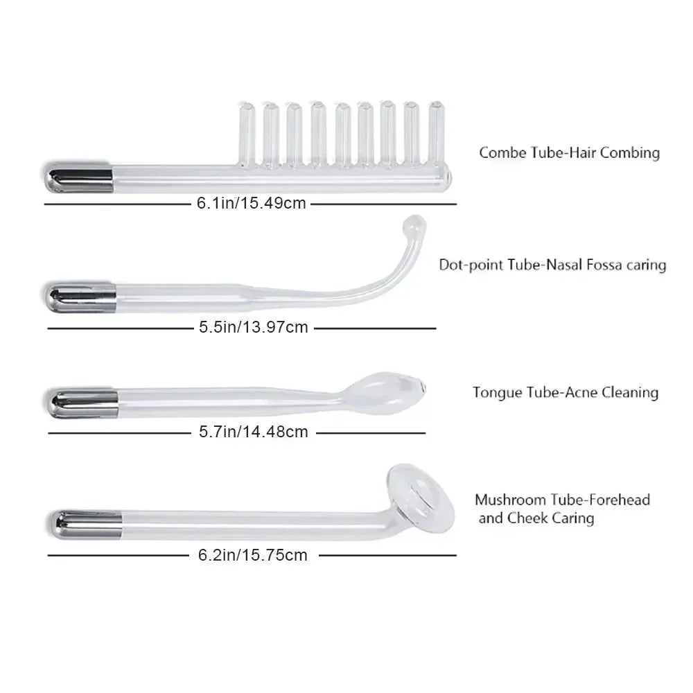 4in1 Facial Beauty Machine High Frequency Electrotherapy Wand Neon Argon Wands Remove wrinkles Rejuvenation Tightening Skin Care
